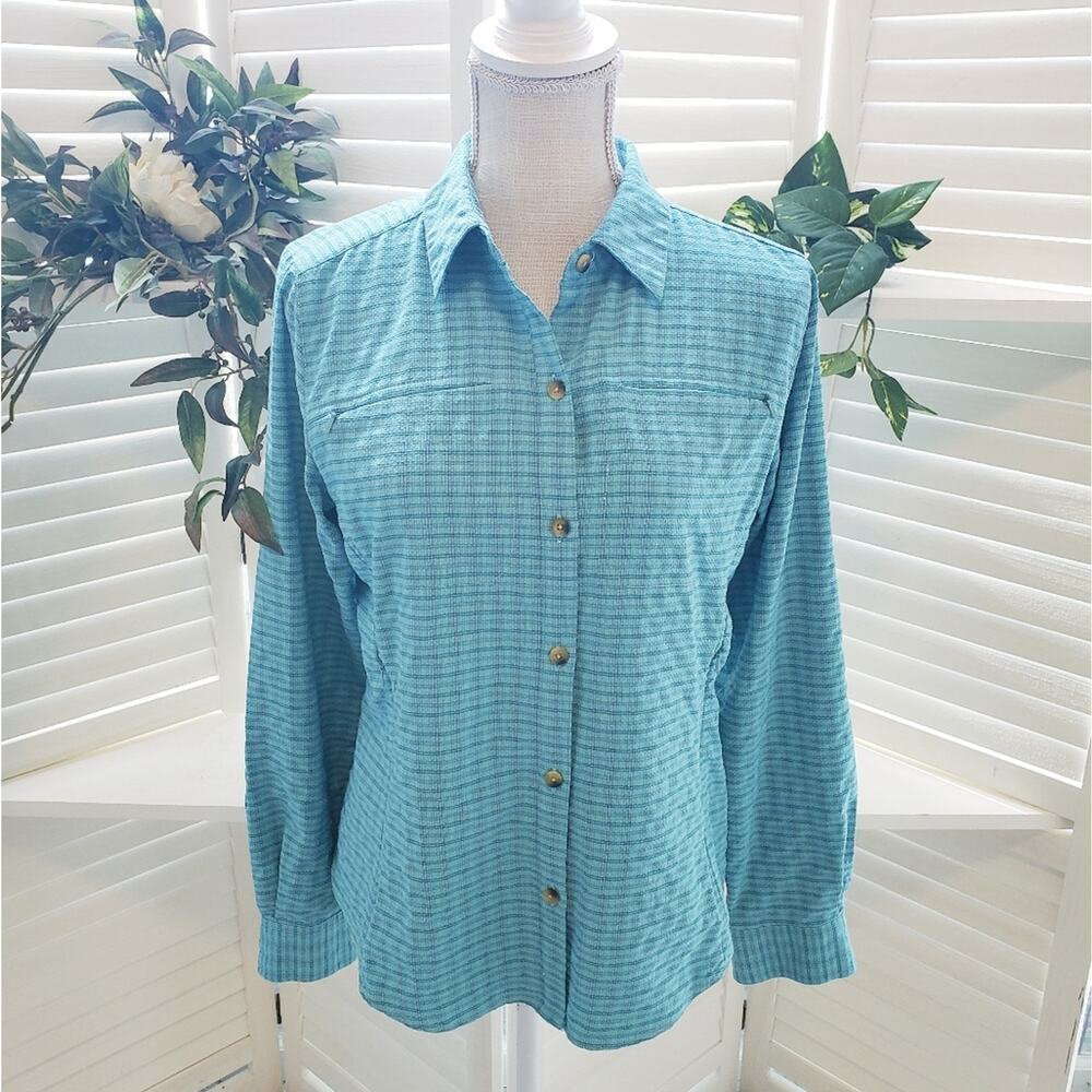 LL BEAN PLAID MULTI ZIP POCKET OUTDOOR BUTTONDOWN SIZE SMALL